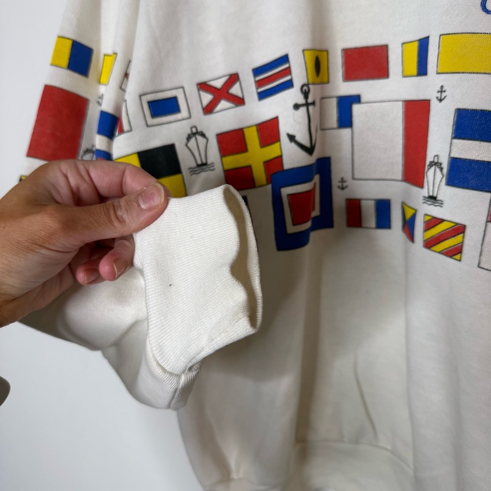 True Vintage Set Sail Curaçao Flag Crewneck Pullover size medium - Picture 5 of 10